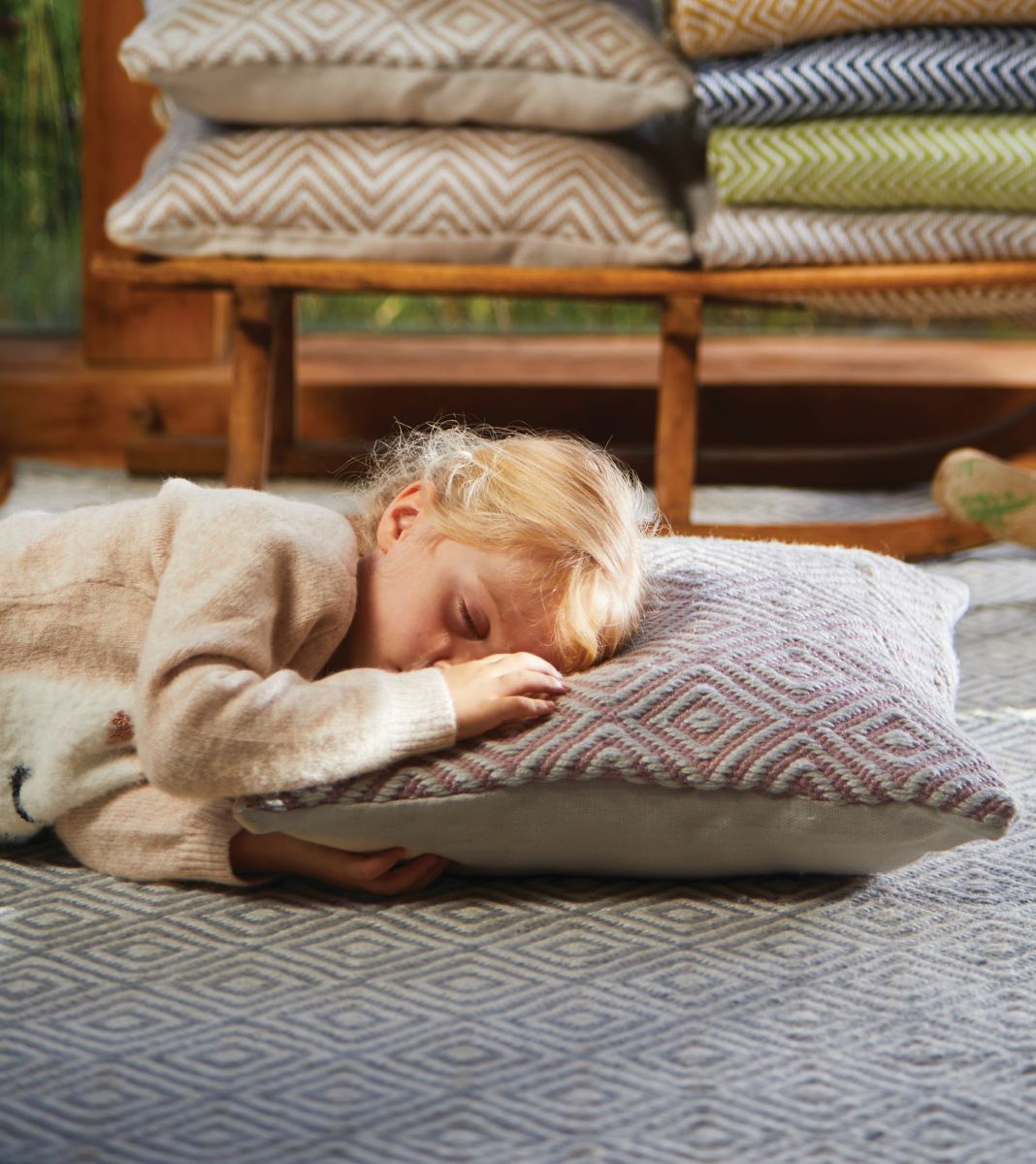 Hug Rug Woven Diamond Rug Sky Grey