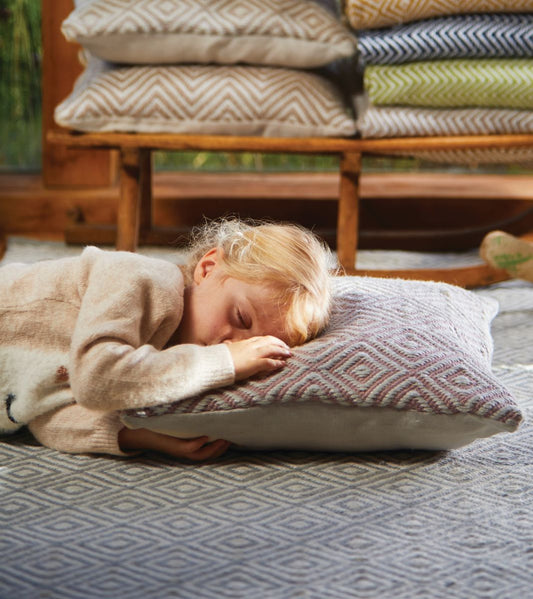 Hug Rug Woven Diamond Rug Sky Grey