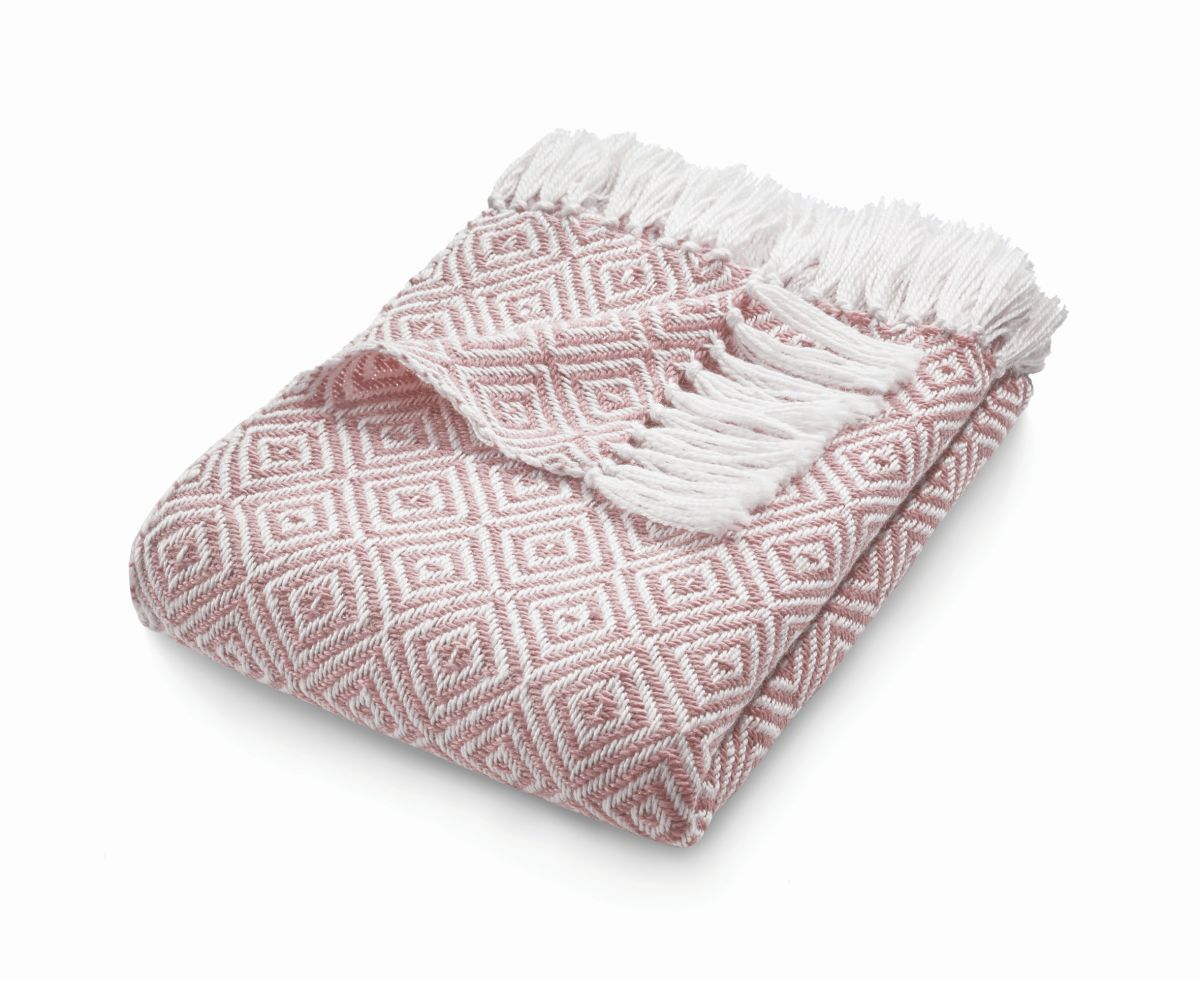 Hug Rug Woven Diamond Throw Rose