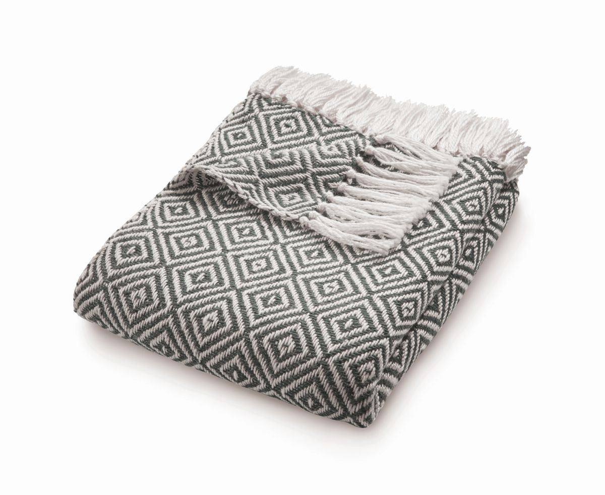 Hug Rug Woven Diamond Throw Warm Grey