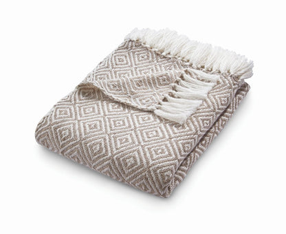 Hug Rug Woven Diamond Throw Natural