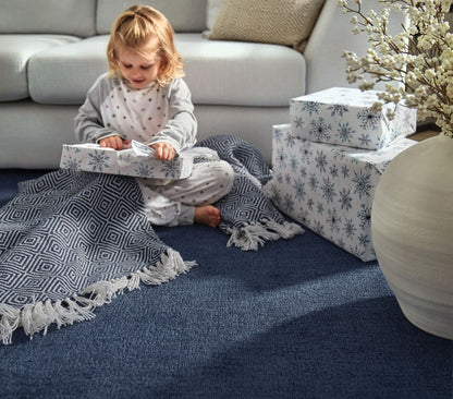 Hug Rug Woven Diamond Throw Navy