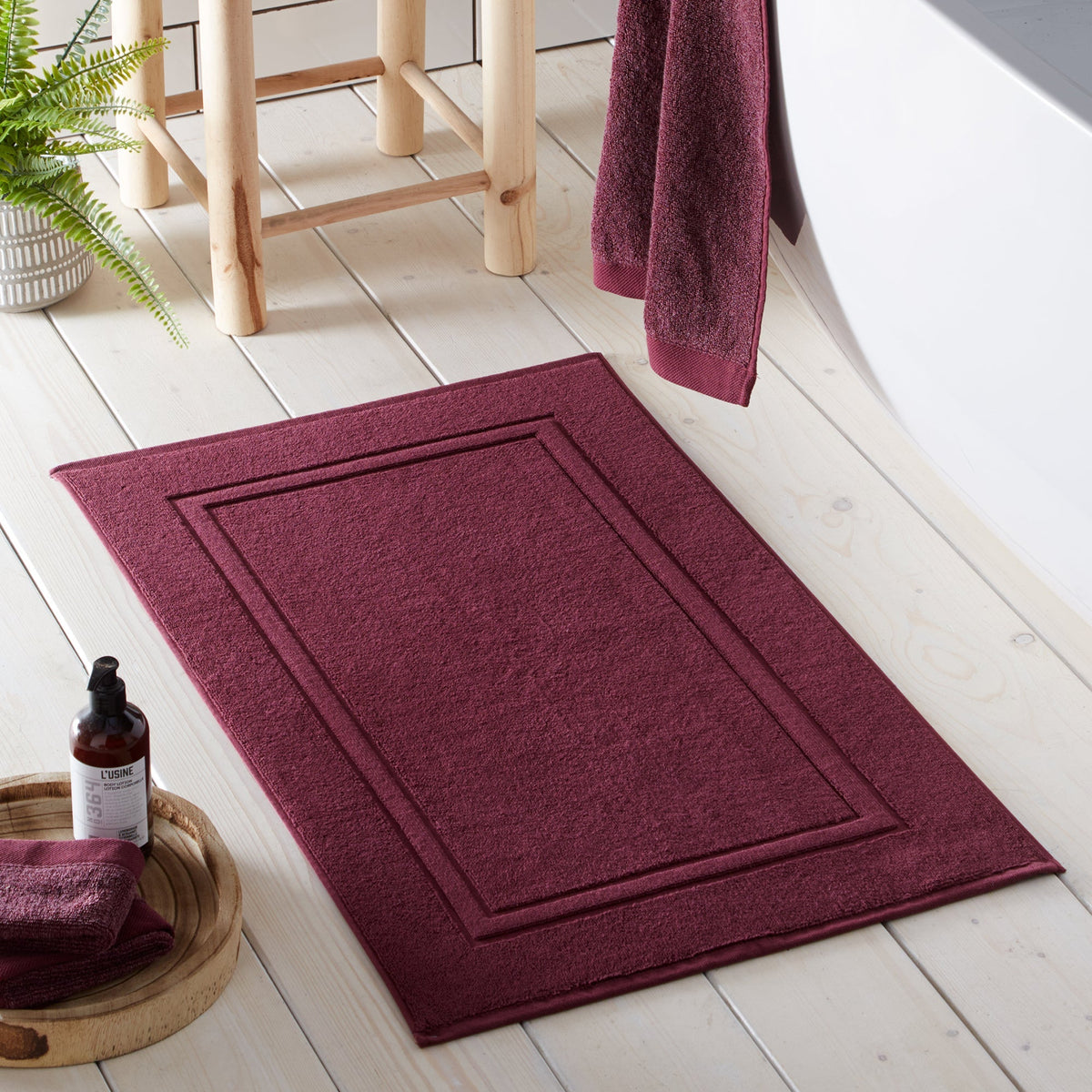 Abode Eco Bath Mat in Claret