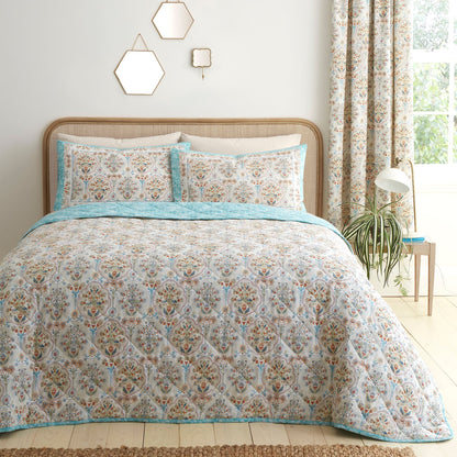 Edena Decorative Floral Bedspread in Natural