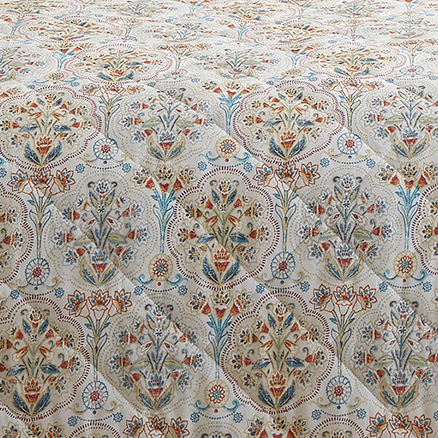 Edena Decorative Floral Bedspread in Natural
