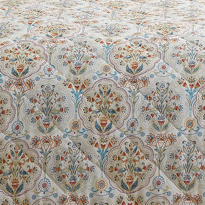 Edena Decorative Floral Bedspread in Natural