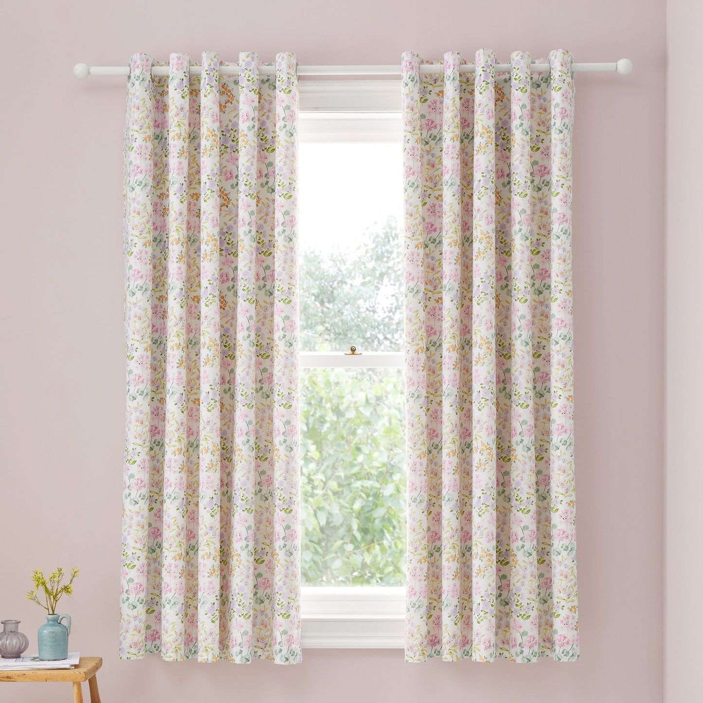 Edith Eyelet Curtains in Lilac