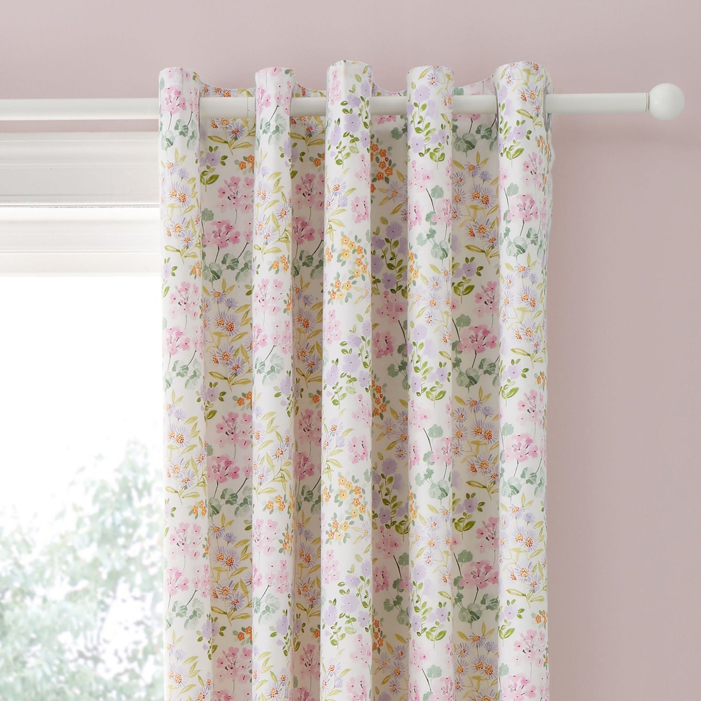 Edith Eyelet Curtains in Lilac