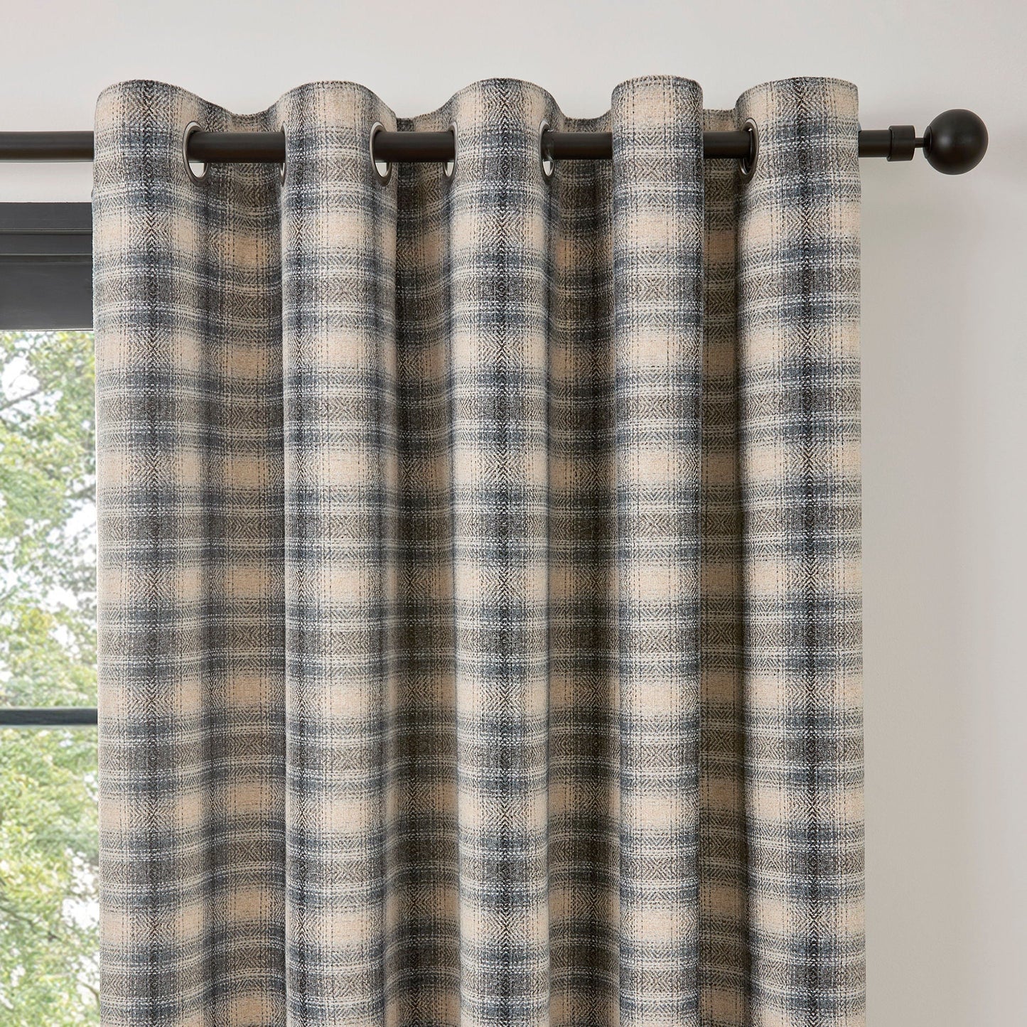 Everett Eyelet Curtains in Grey