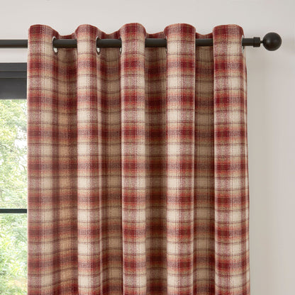 Everett Eyelet Curtains in Red