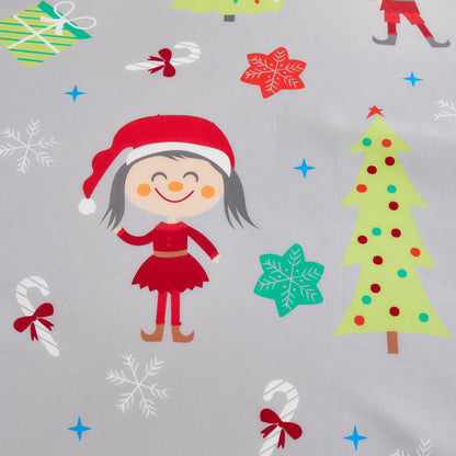 Elf & Santa Duvet Cover Set in Grey