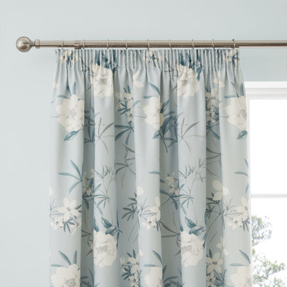 Eve Pencil Pleat Curtains in Duck Egg