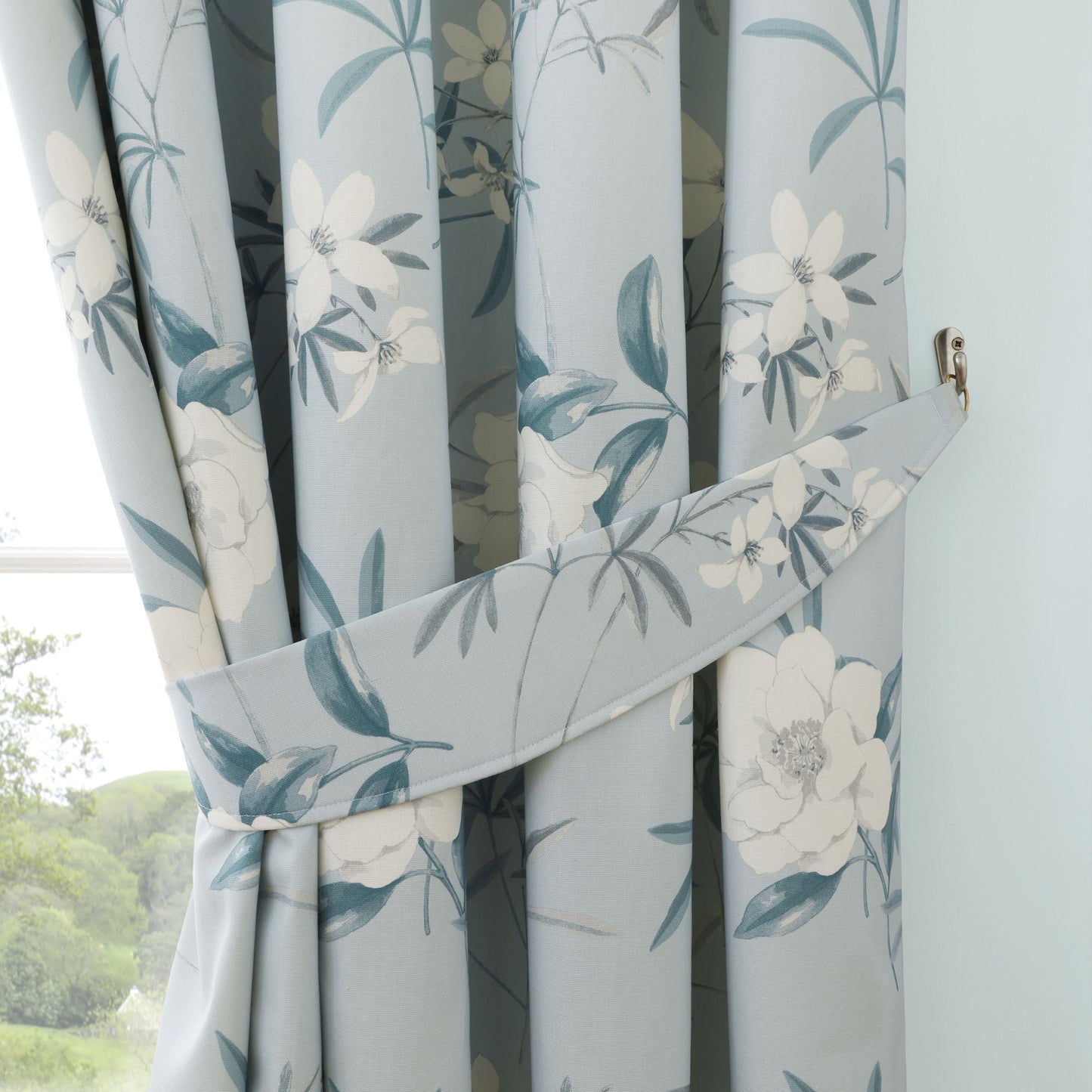Eve Pencil Pleat Curtains in Duck Egg