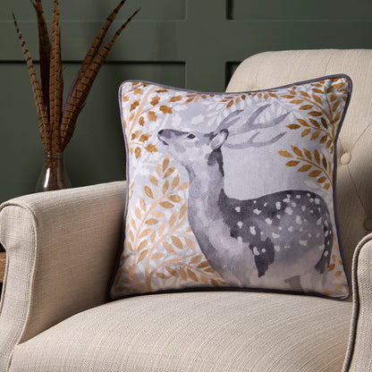 Forest Animals Cushion in Grey