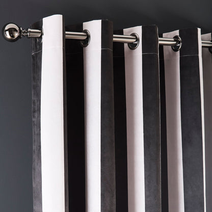Festivo Stripe Eyelet Curtains in Black