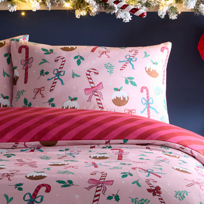 Festive Fancy Duvet Cover Set in Pink