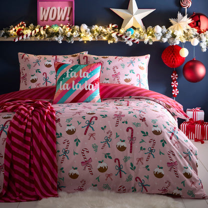 Festive Fancy Duvet Cover Set in Pink