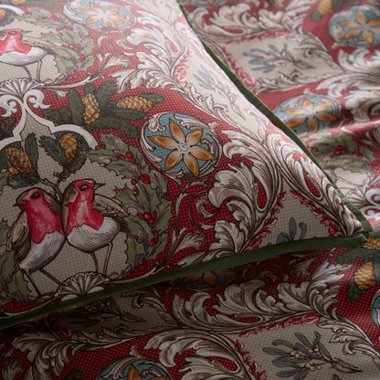 Festive Robin Duvet Cover Set in Red