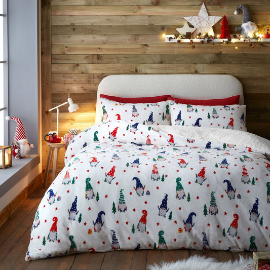 Festive Gonks Duvet Cover Set in Red