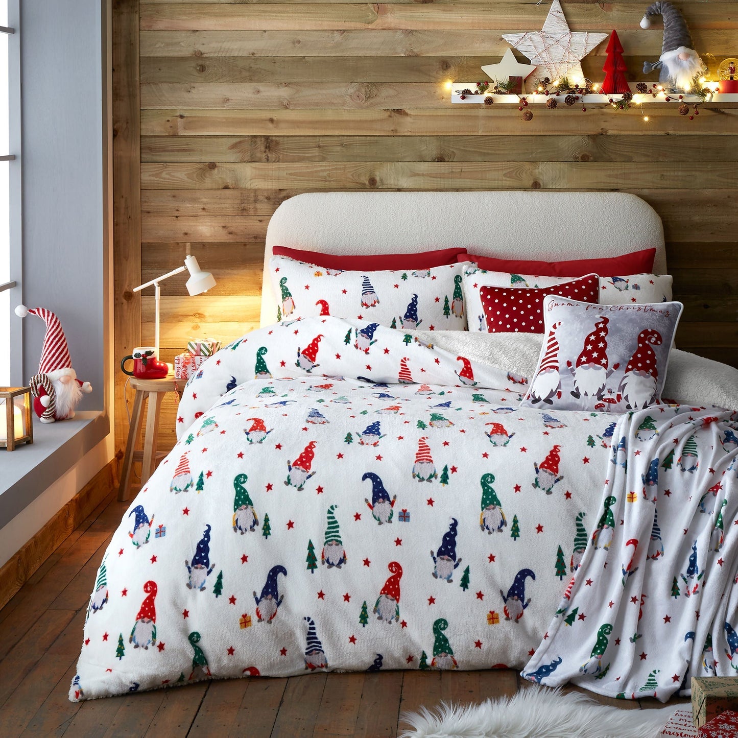 Festive Gonks Duvet Cover Set in Red
