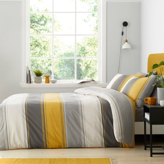 Betley Duvet Cover Set in Ochre