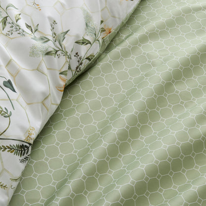 Floral Trellis Duvet Cover Set in Green