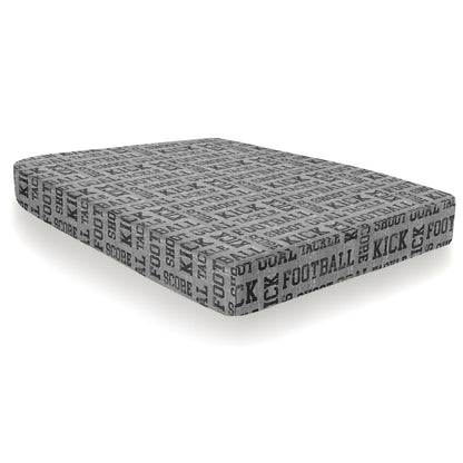 Football Deep Fitted Bed Sheet in Grey