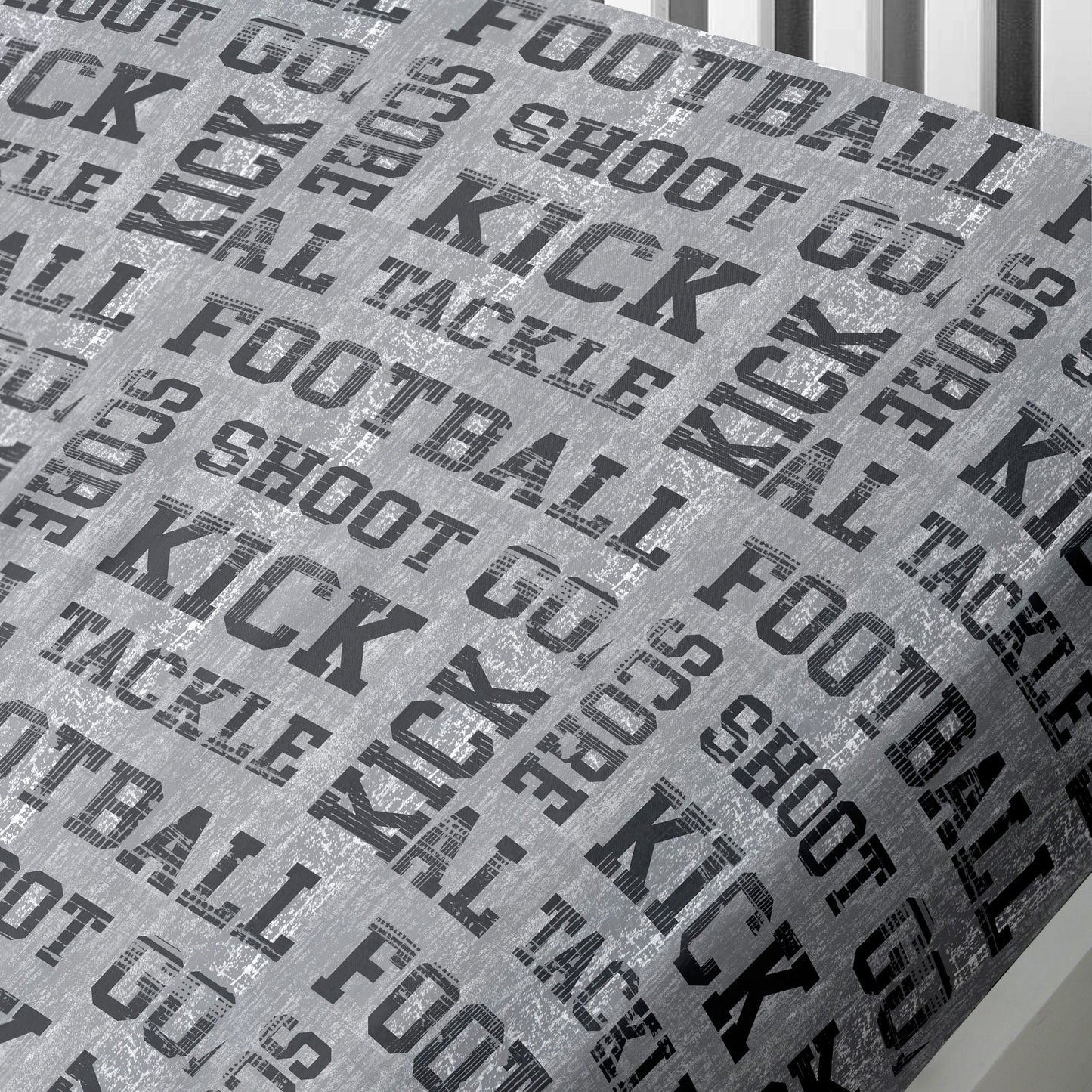 Football Deep Fitted Bed Sheet in Grey