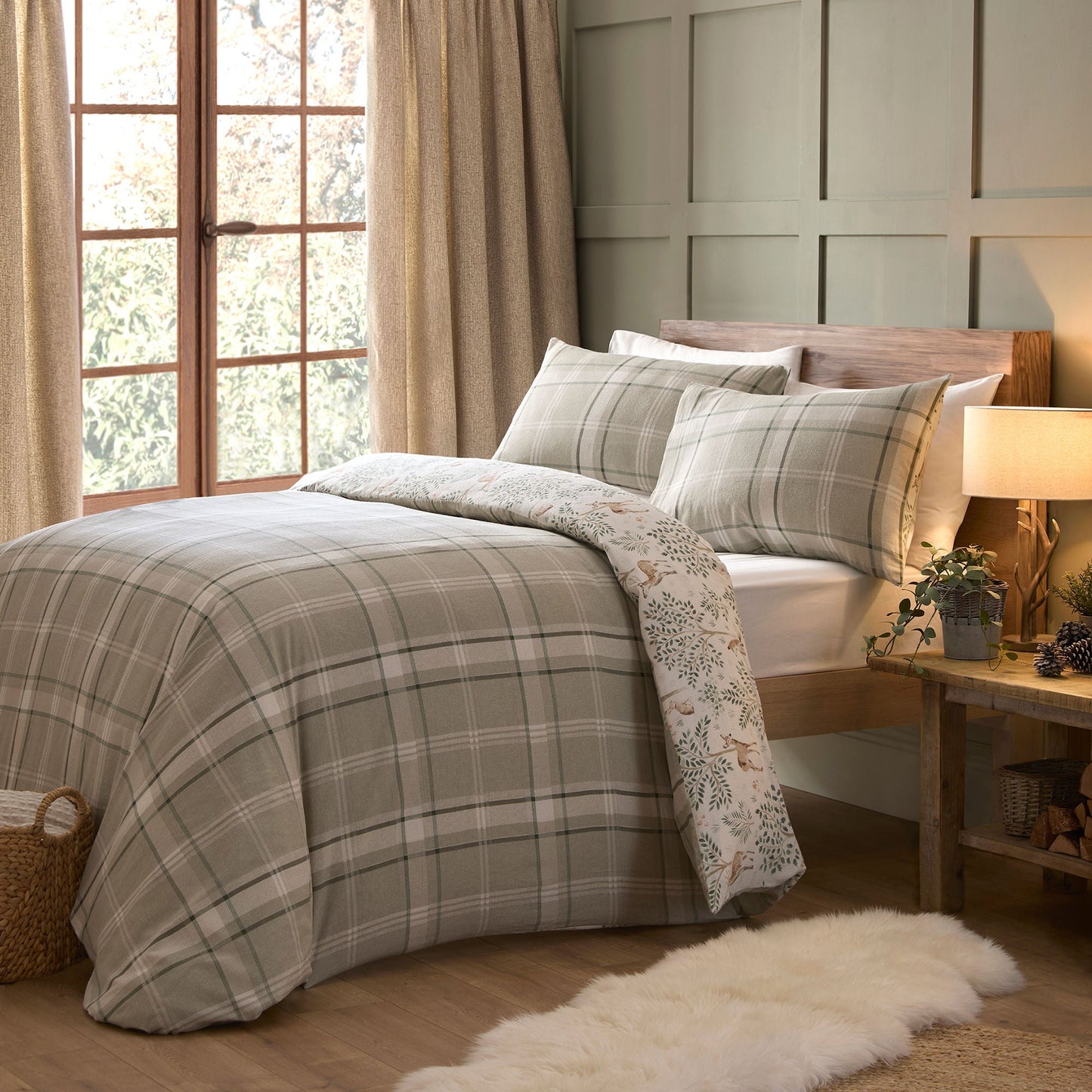 Forest Animals Duvet Cover Set in Natural