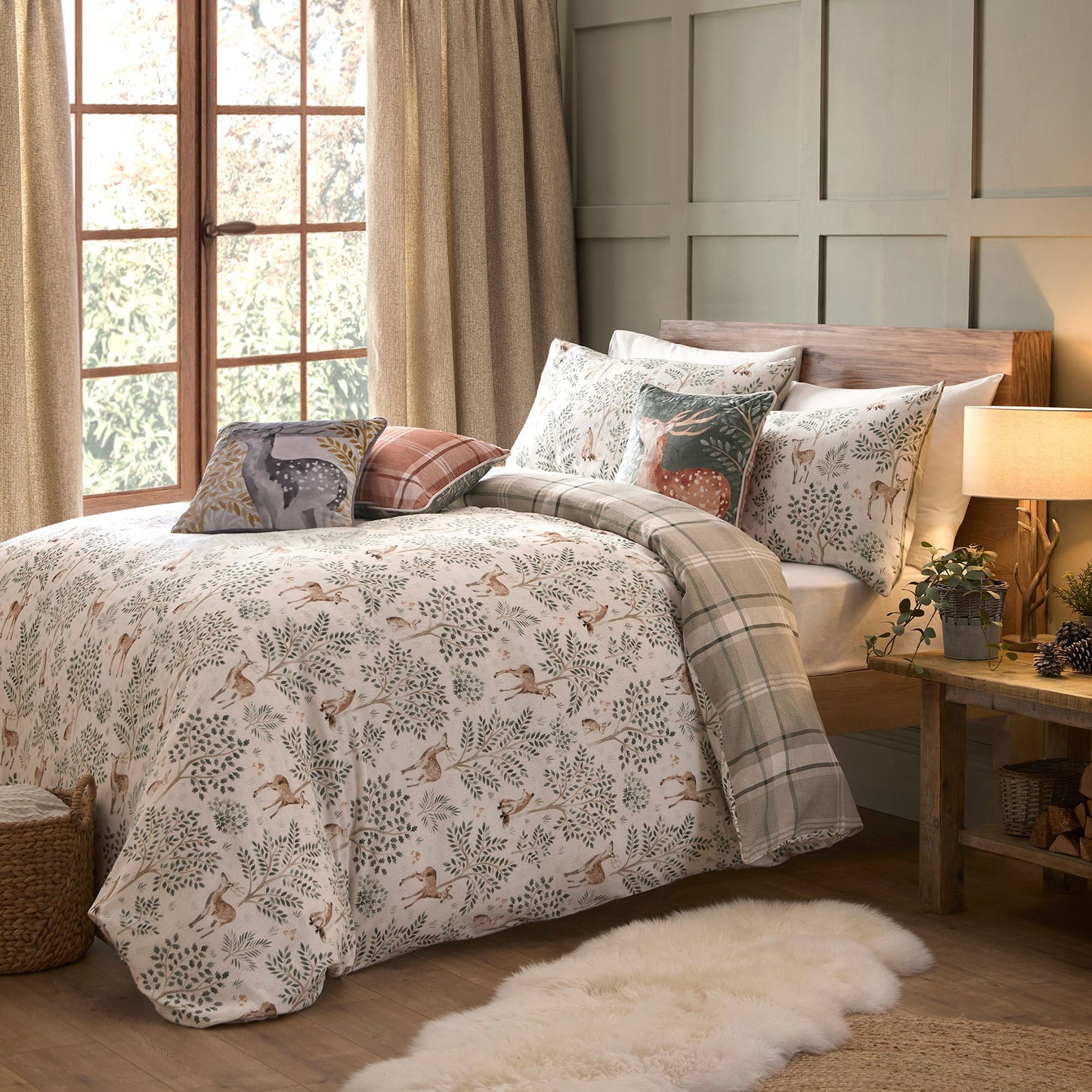 Forest Animals Duvet Cover Set in Natural