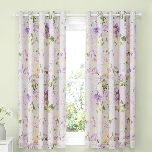 Flourette Eyelet Curtains in Lilac