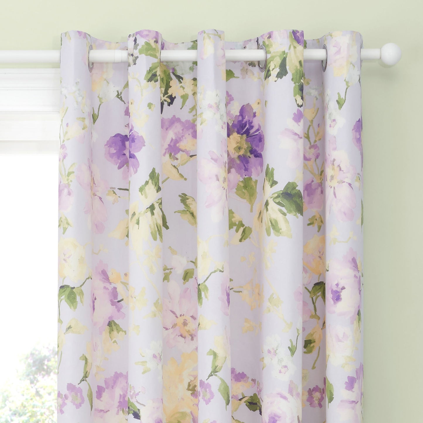 Flourette Eyelet Curtains in Lilac