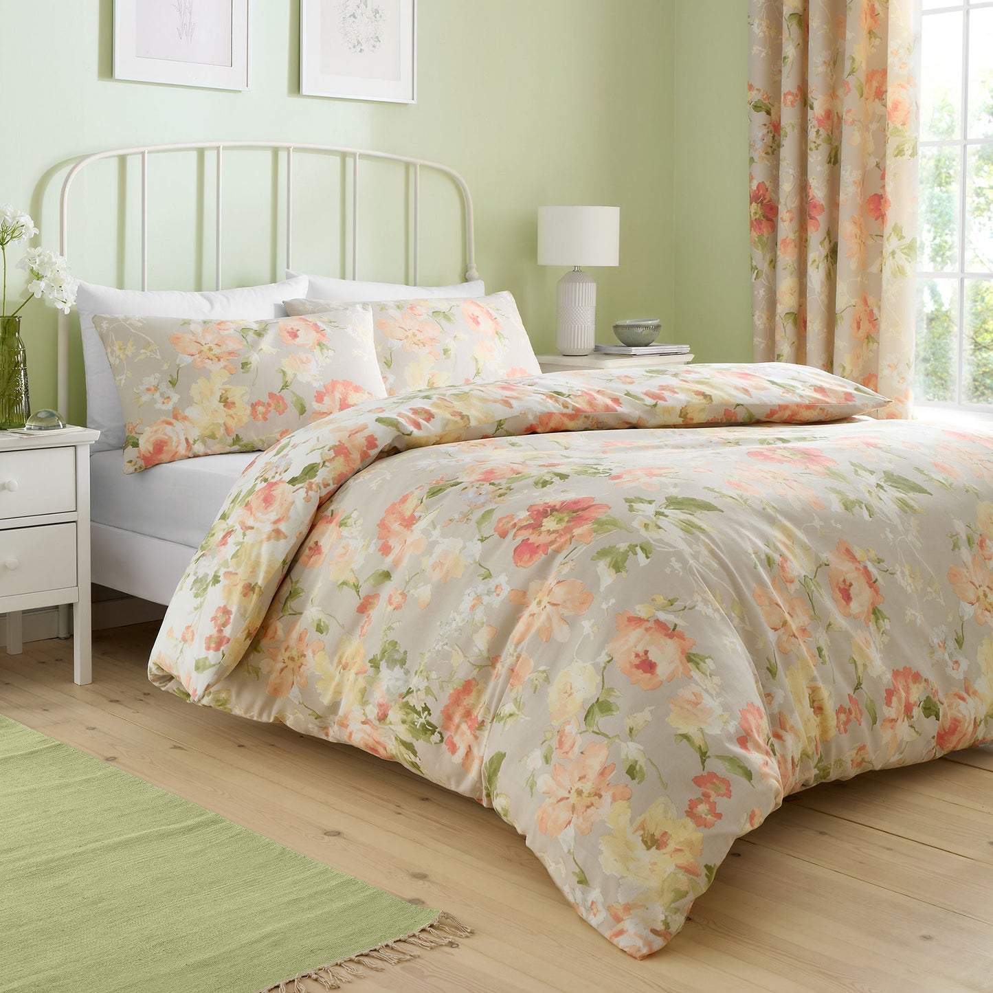 Flourette Duvet Cover Set in Natural