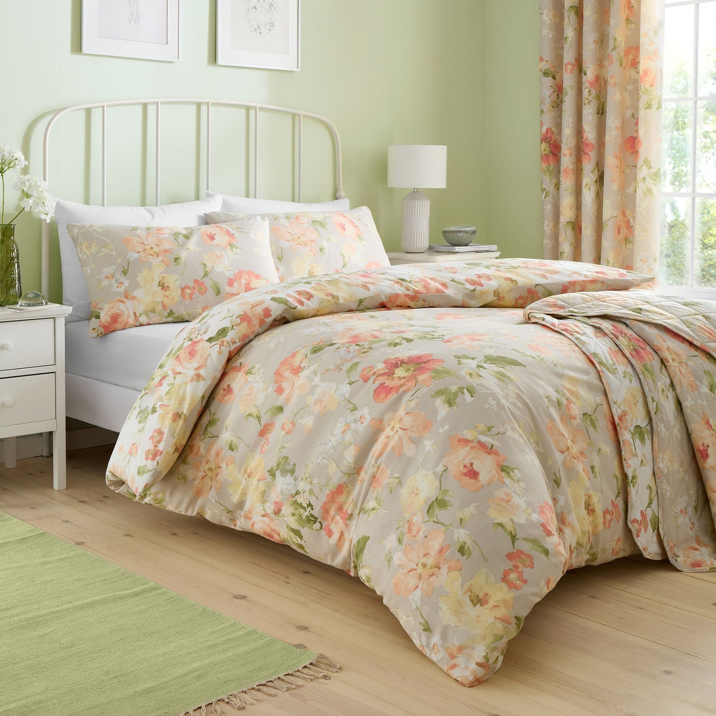Flourette Duvet Cover Set in Natural