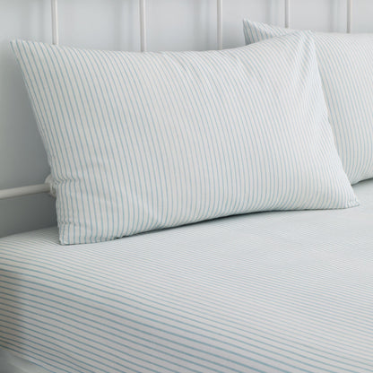 Finlay Stripe 28cm Deep Fitted Bed Sheet Set in Blue