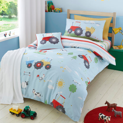 Farmyard Friends Duvet Cover Set in Blue