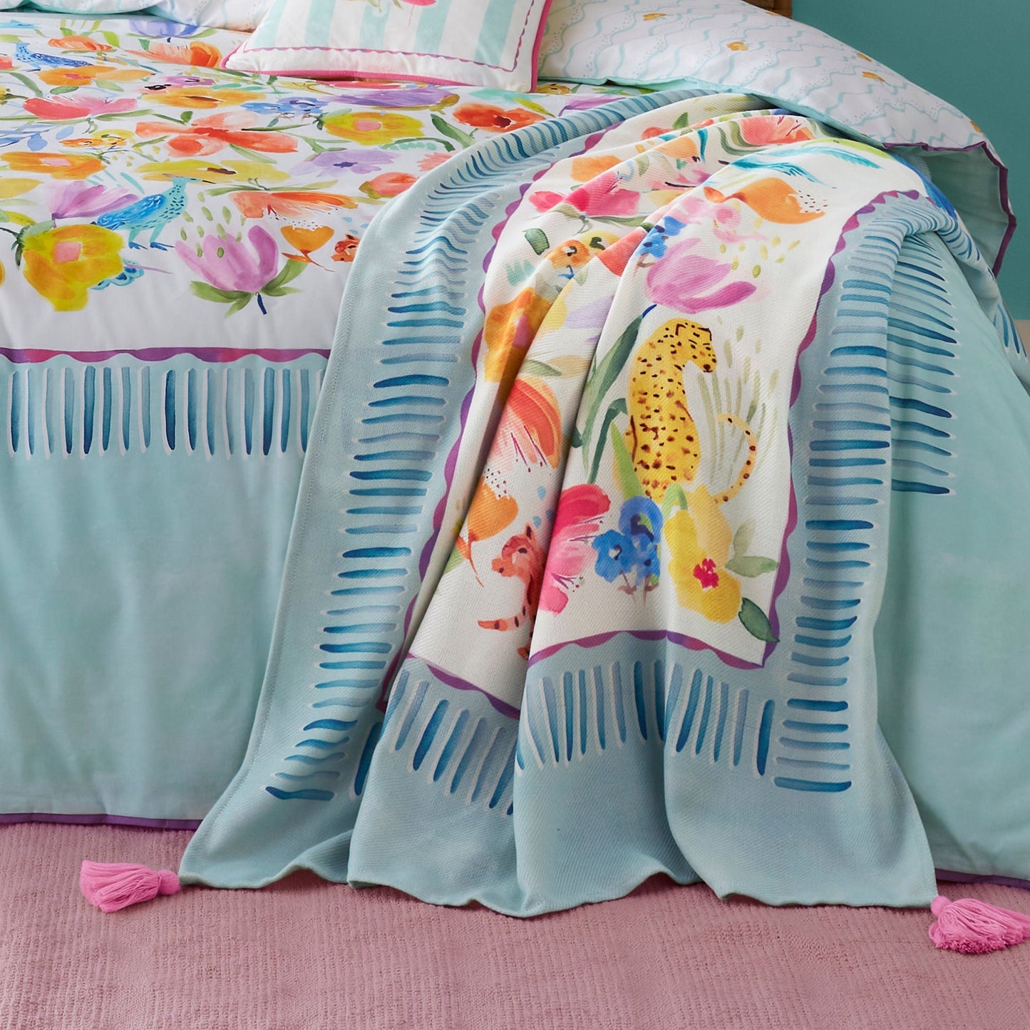 Festival Throw in Duck Egg 130 x 180cm