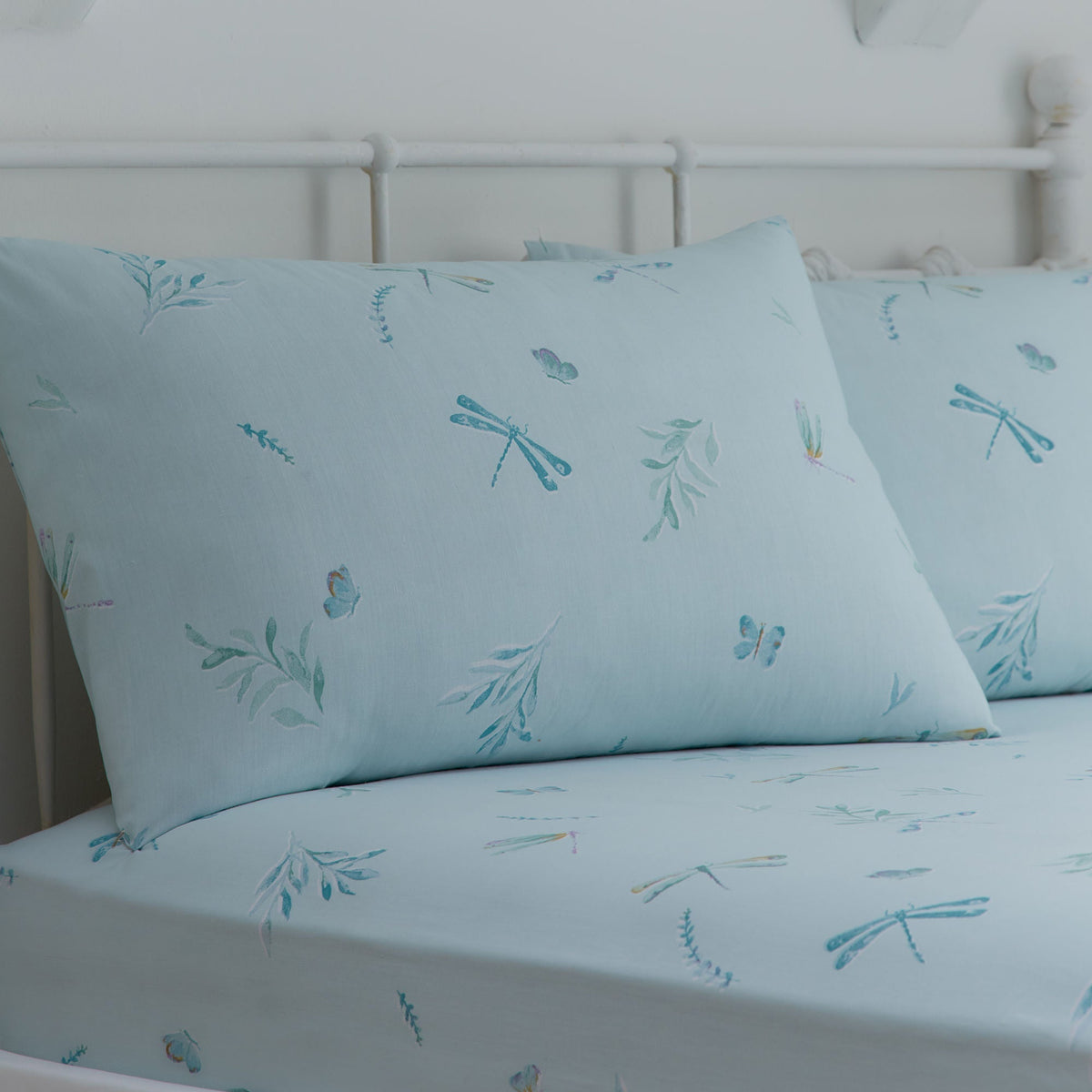 Fifi 28cm Deep Fitted Bed Sheet Set in Duck Egg