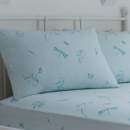 Fifi 28cm Deep Fitted Bed Sheet Set in Duck Egg