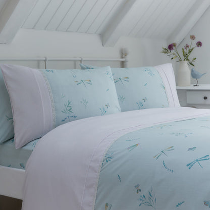 Fifi 28cm Deep Fitted Bed Sheet Set in Duck Egg