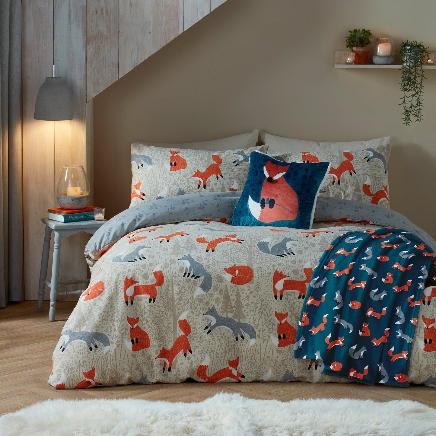 Foraging Fox Duvet Cover Set in Natural