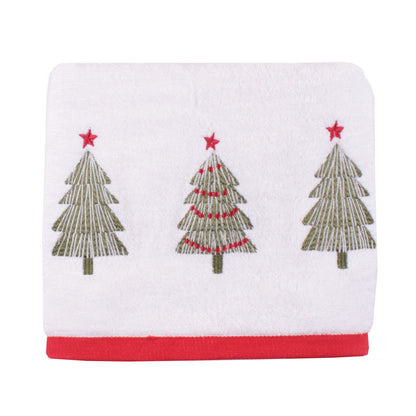 Christmas Trees Hand Towel (2 pack) in White