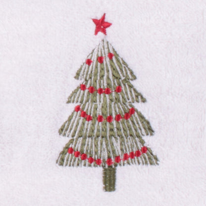 Christmas Trees Hand Towel (2 pack) in White