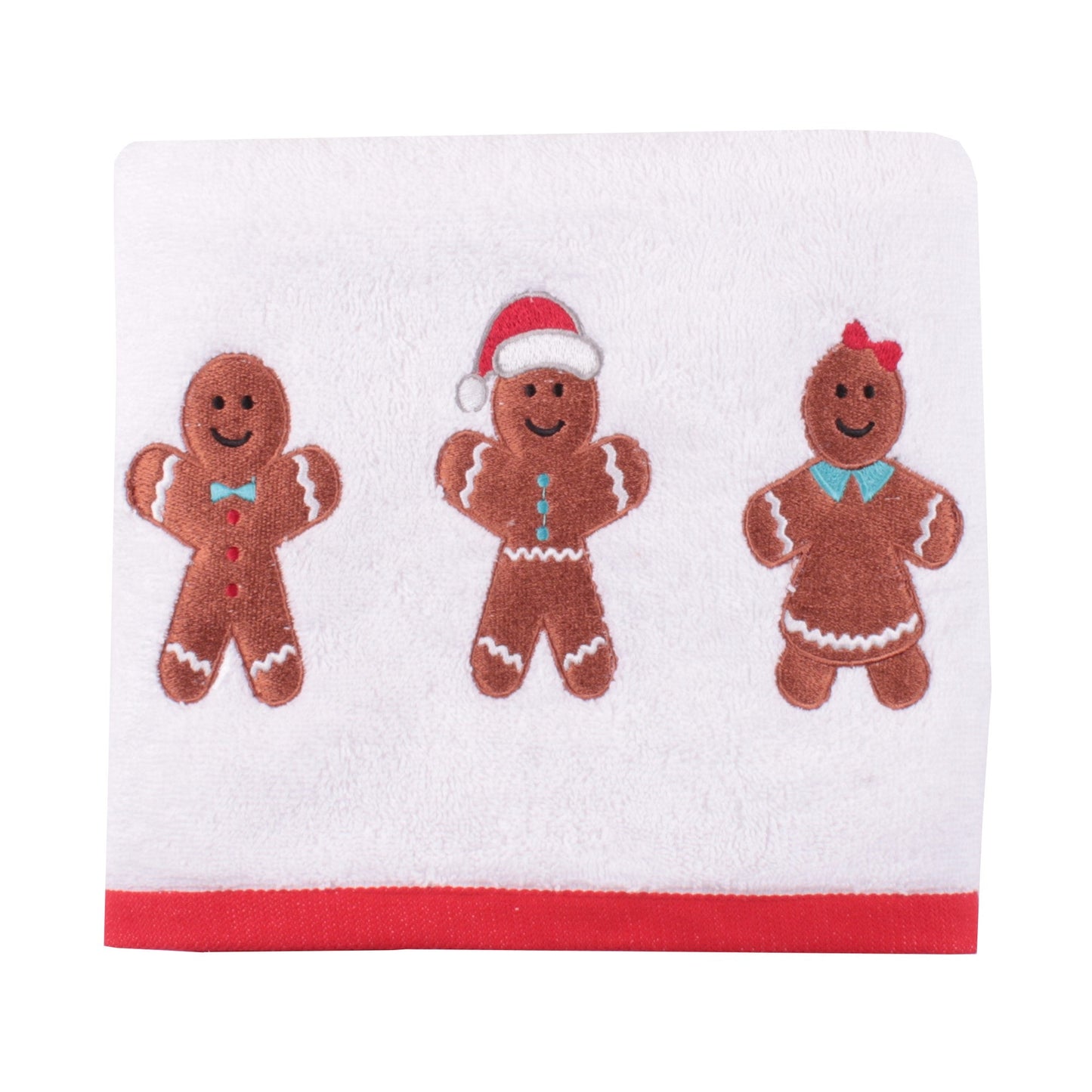 Gingerbread Hand Towel (2 pack) in White