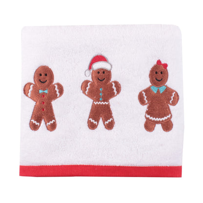 Gingerbread Hand Towel (2 pack) in White