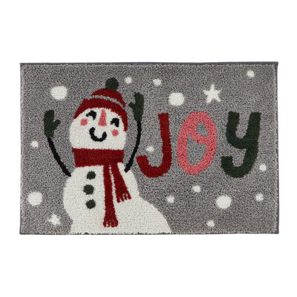Snowman Bath Mat in Grey