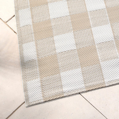 Gingham Outdoor Rug in Natural