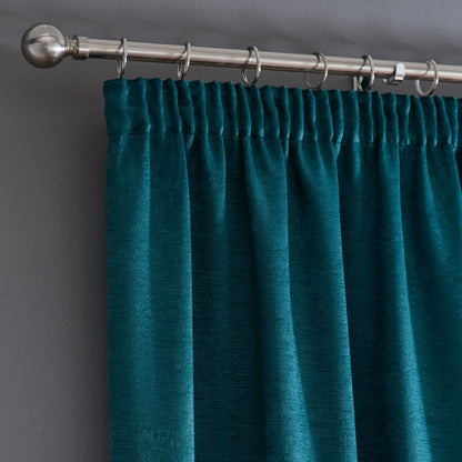Galaxy Pencil Pleat Curtains in Forest Green