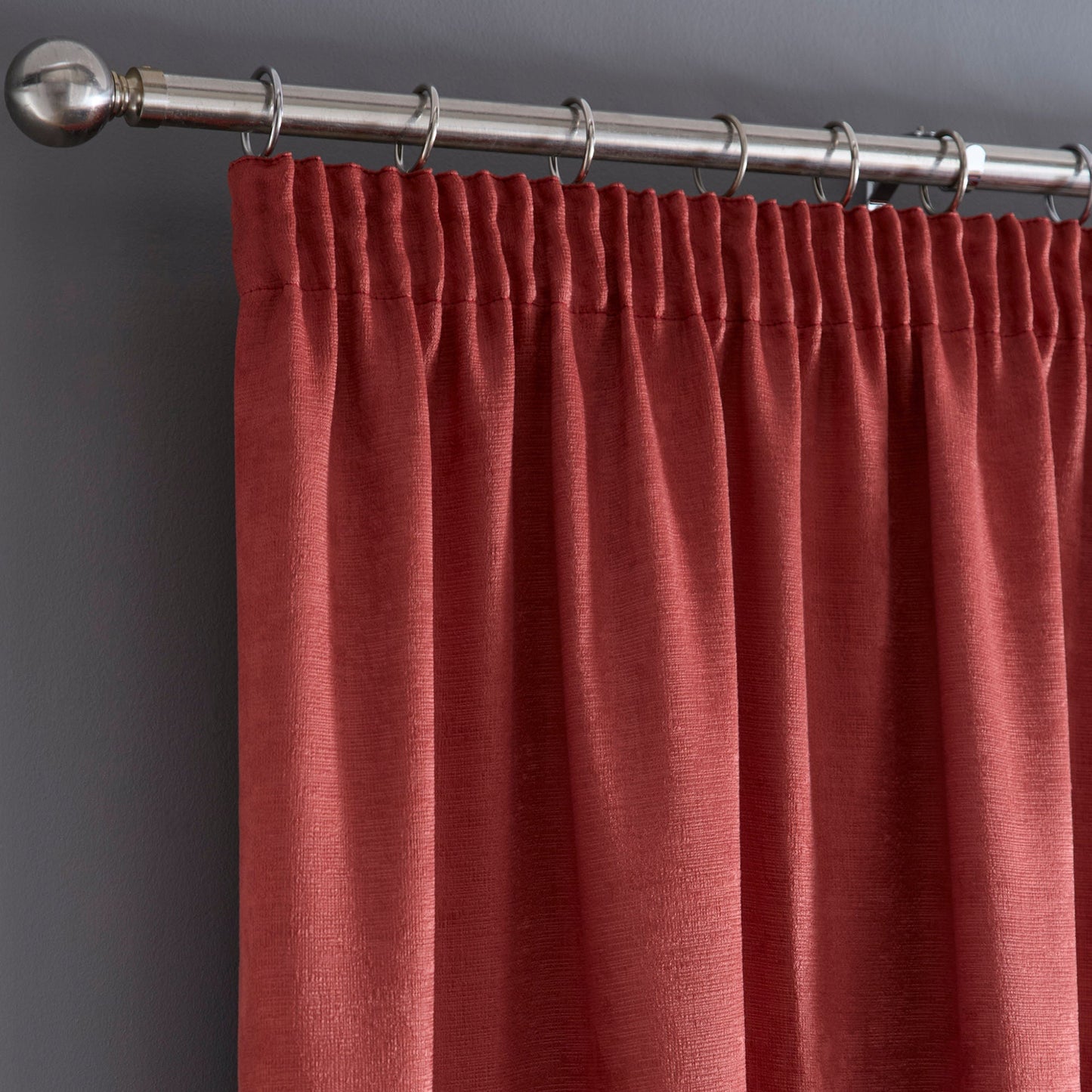 Galaxy Pencil Pleat Curtains in Terracotta