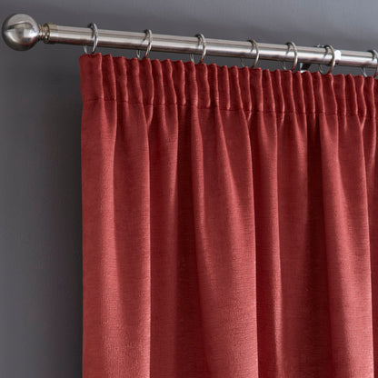 Galaxy Pencil Pleat Curtains in Terracotta